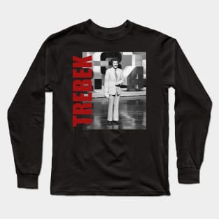 Alex Trebek - Retro Aesthetic Fan Art Long Sleeve T-Shirt